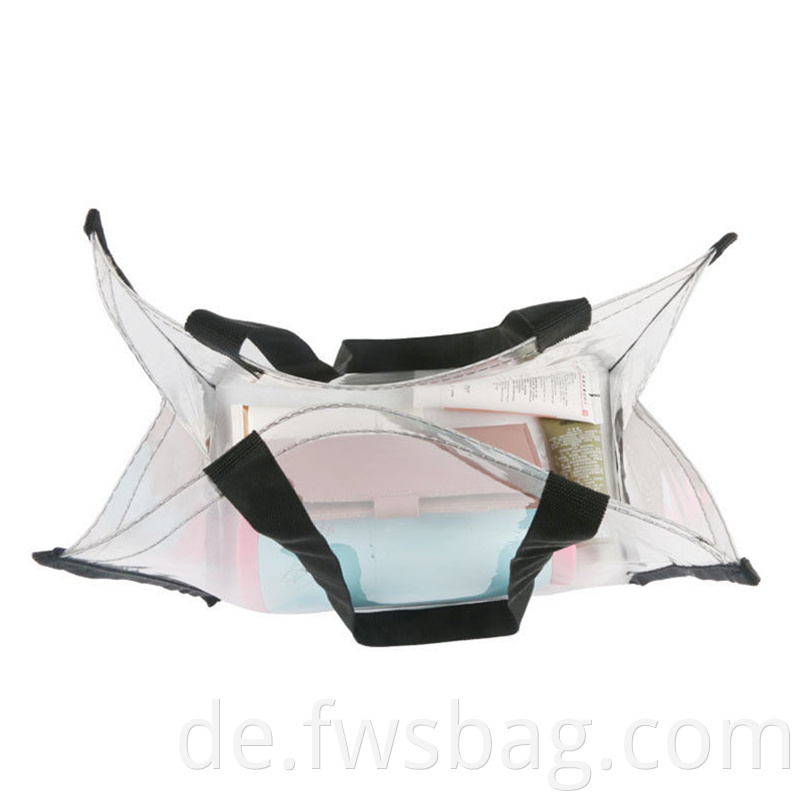 Custom High Quality Ecommerce Store 12x6x12 Inches Pvc Transparent Women Handbag Shoulder Style Beach Clear Tote Bag5